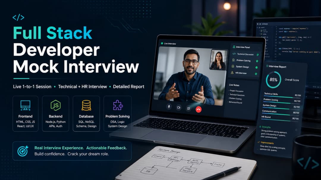 The Full Stack Developer Mock Interview helps bridge that gap.