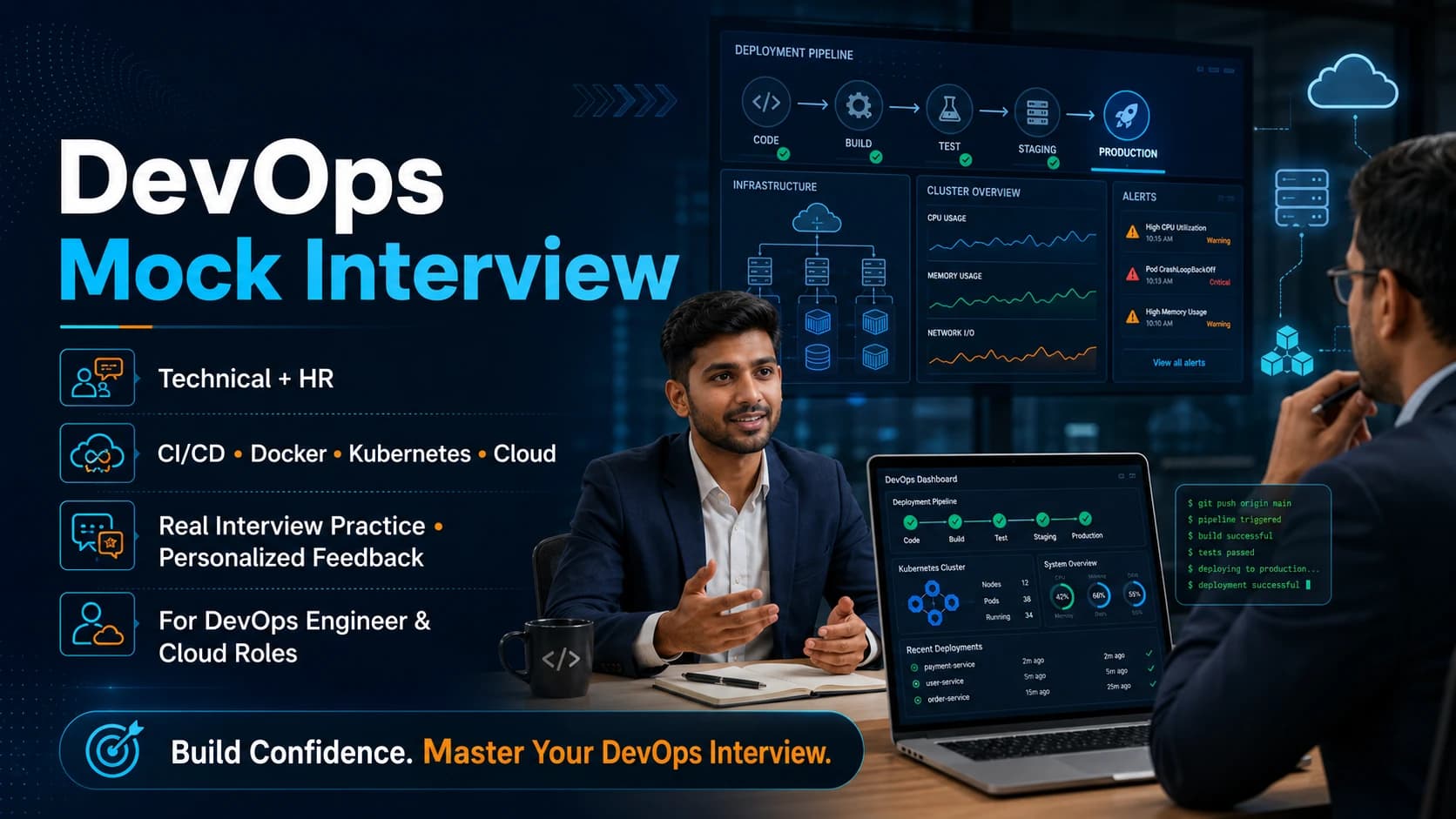 DevOps Mock Interview for DevOps Engineer with AWS Docker Kubernetes Jenkins and Terraform Interview Preparation